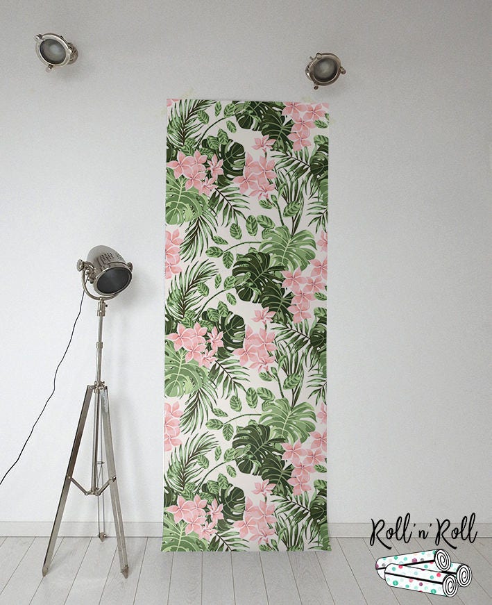Hibiscus Wallpaper Island Decor Tropical Leaves Summer - Etsy