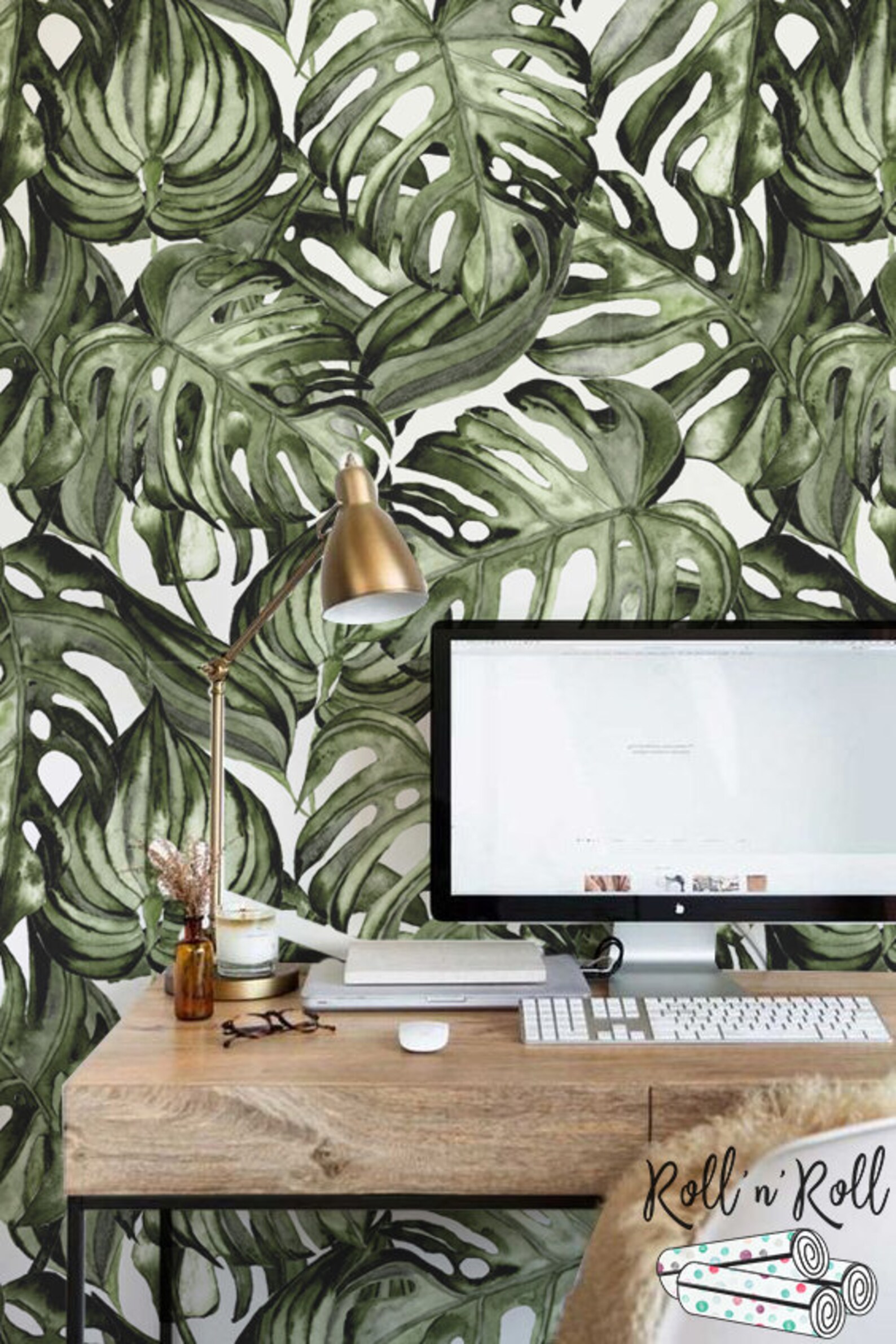 Monstera Wallpaper Monstera Leaf Wall Mural Removable - Etsy
