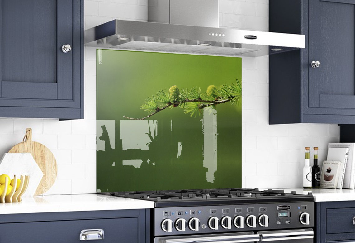 Glass Art Kitchen Wall Decor Modern Kitchen Backsplash Etsy