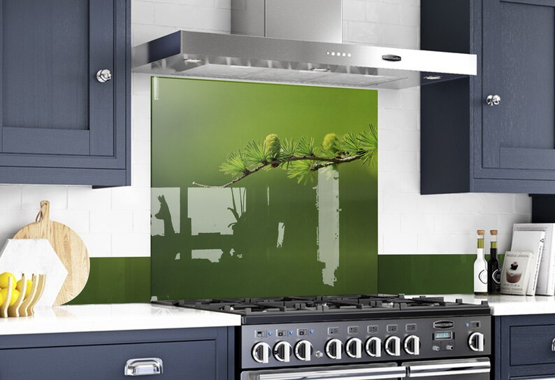 Glass Art Kitchen Wall Decor Modern Kitchen Backsplash Etsy