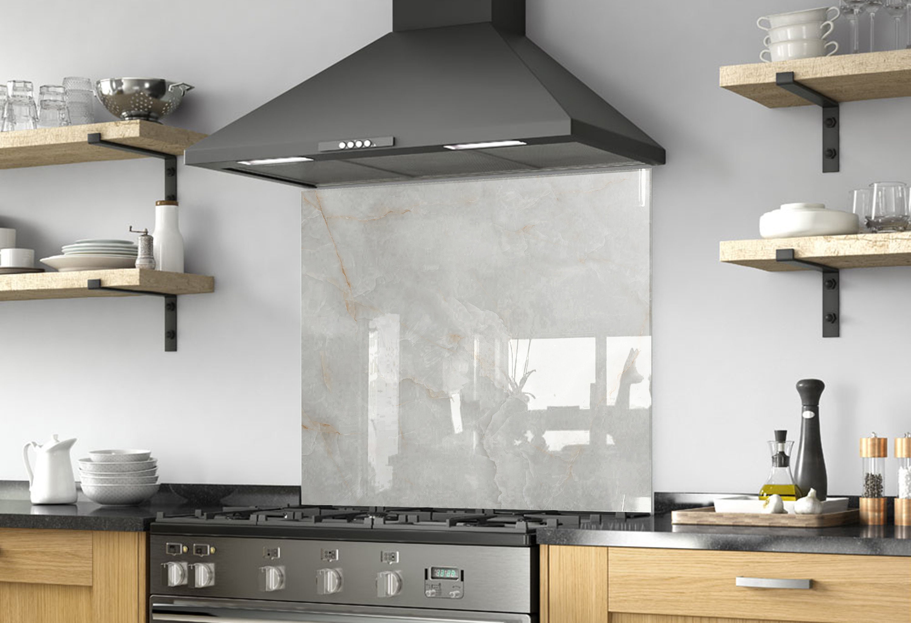 Glass Marble Solid Glass Backsplash Kitchen Decor Behind ...