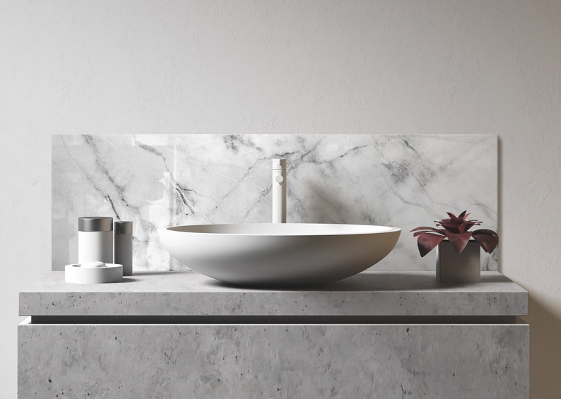 Bathroom Sink Backsplash DIY Bathroom Backsplash Easy Etsy