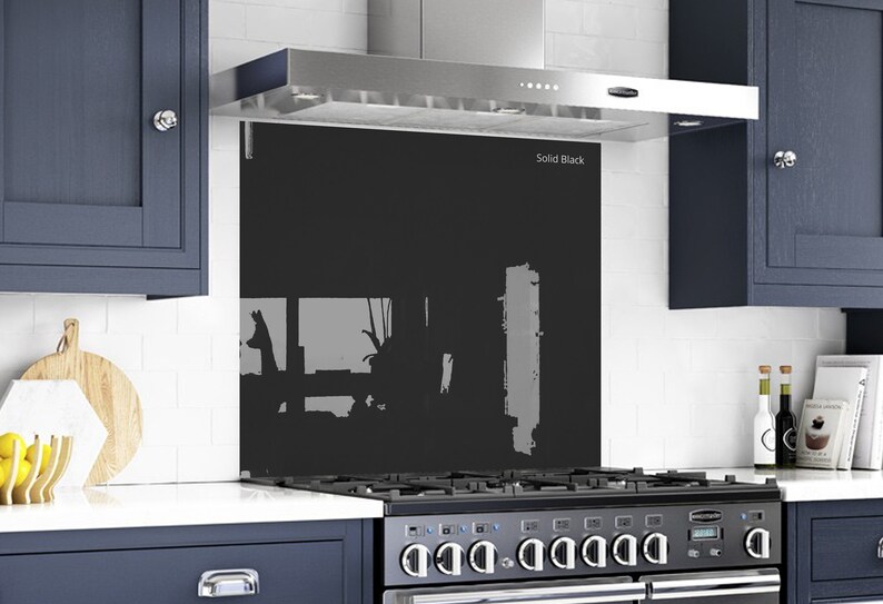 tempered glass behind stove