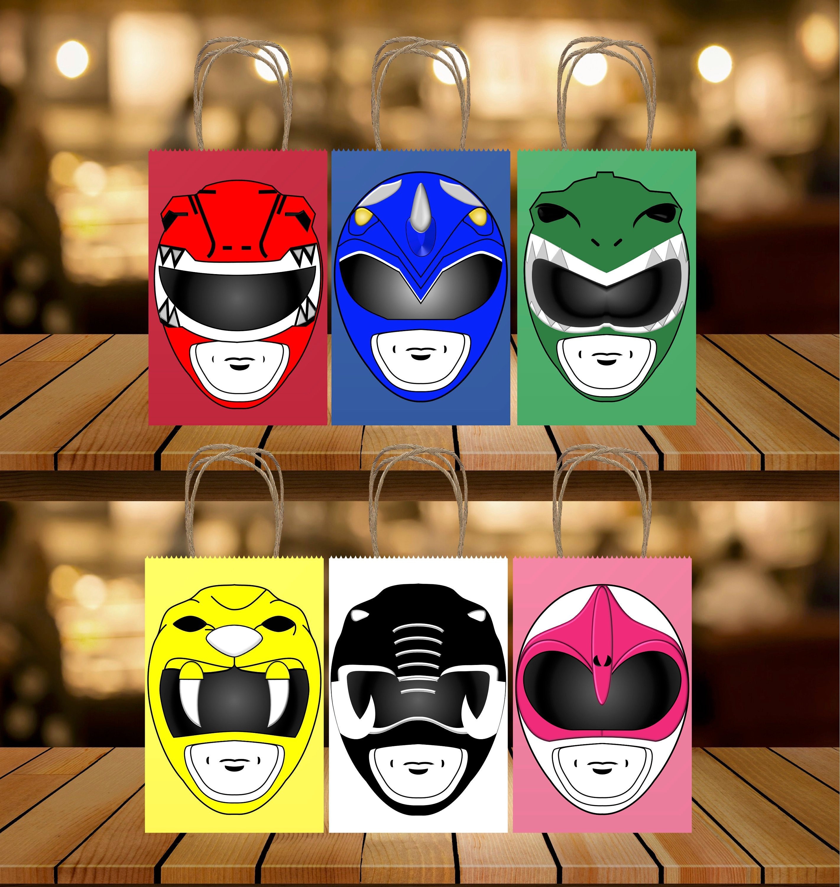 Power Rangers Favor Bags Power Rangers Gift Bags Power Etsy