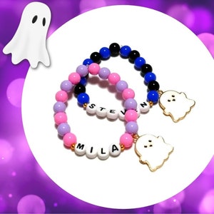 Personalized Halloween Ghost Charm Bracelet: DIY Bead Kit