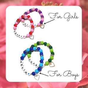 Valentine&#39;s Day Bracelet,Personalized Valentine Jewelry,Kids Valentine’s gift,Valentine Gift for Her,BFF Jewelry,Valentine DIY Kit,Vday Gift