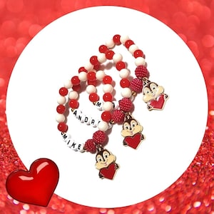Personalized Chipmunk Bracelet,Valentine Day Jewelry,Kids Valentine’s gift,Valentine Gift for Her,BFF Jewelry,Valentine DIY Kit,Vday Gift