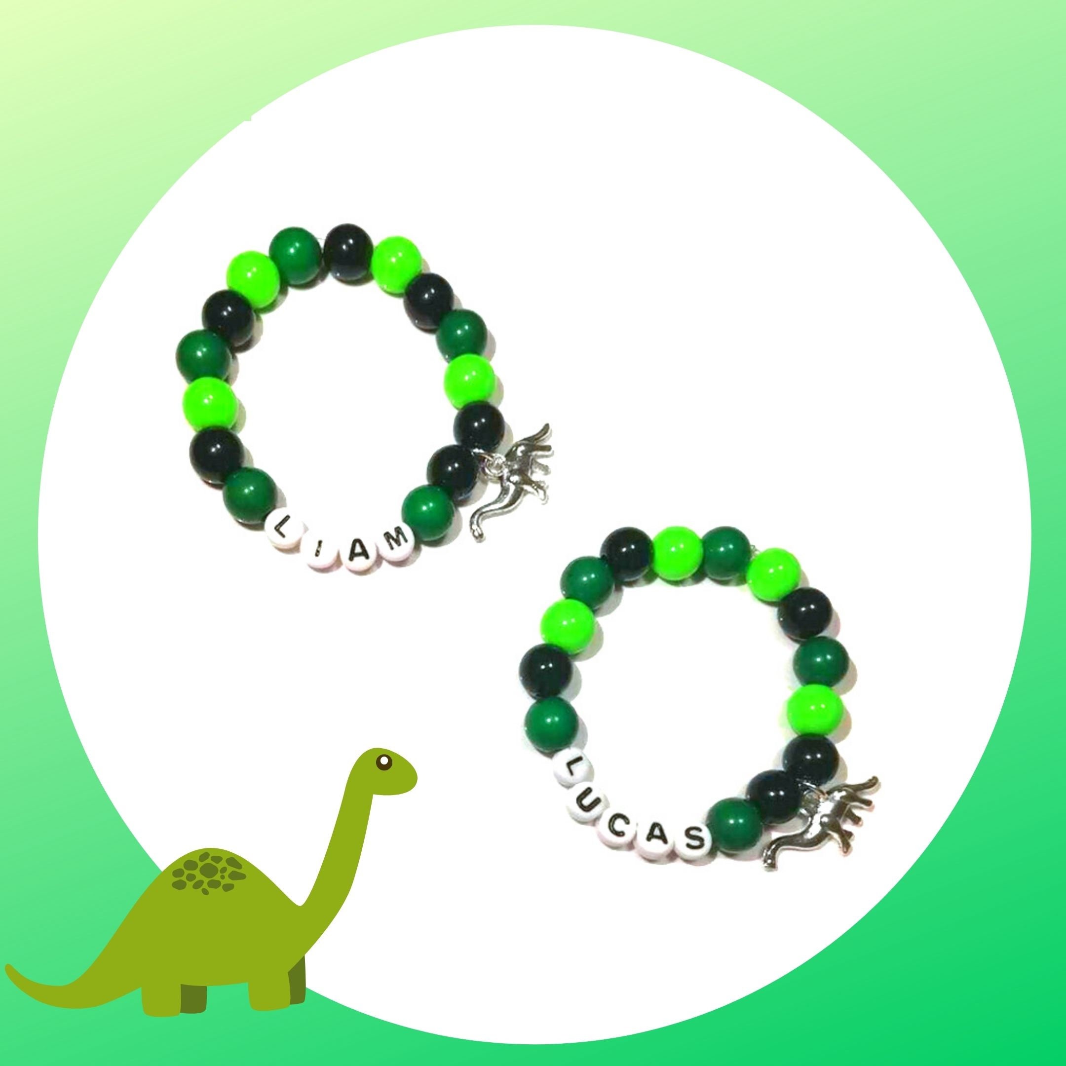 Personalized Dinosaur BraceletDinosaur JewelryDinosaur Party Etsy