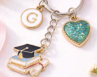 Personalisierte Abschluss Schlüsselanhänger, 2026 Grad Schlüsselanhänger, erste Charme Schlüsselanhänger, Abschlussgeschenk, Klasse von 2026 Geschenk, Senior Geschenk, Schulgeschenk