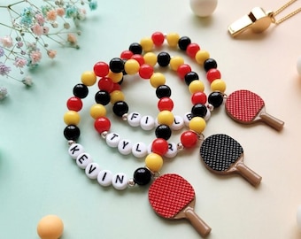 Personalized Ping Pong Name Bracelet for Kids – Table Tennis Charm Bracelet – Sports Team Gift – Ping Pong Party Favor – DIY Bracelet Kit