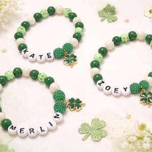 Bracelet trèfle personnalisé : bijoux prénom pour la Saint-Patrick (kit de bricolage)