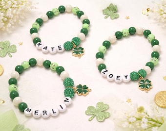 Personalized Shamrock Bracelet: St Patrick's Day Name Jewelry (DIY Kit)