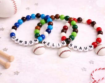 Personalisiertes Baseball Namensarmband – Baseball Bettelarmband – Softball Team Geschenk – Sport Party Favor – Teamfarben Schmuck – DIY Armband