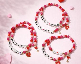 Conjunto de pulseiras personalizadas combinando, pulseira com cadeado e chave, pulseira para melhores amigas, presente para melhores amigas, pulseira para casais, pulseira da amizade infantil