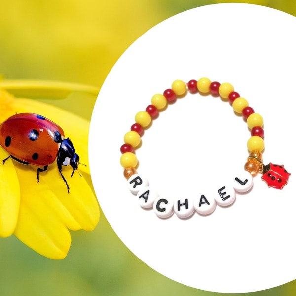 Bracelet coccinelle, bijoux personnalisés, thème insecte, accessoires d'été, inspiré de la nature, kit de bricolage, cotillons, kit de bracelet DIY Bug