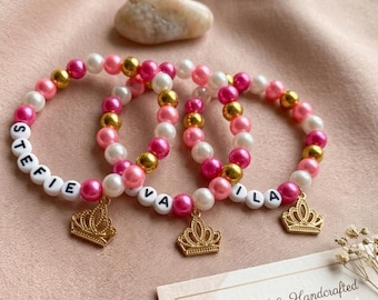 Personalized Princess Crown Charm Bracelet: Party Favor DIY Kit