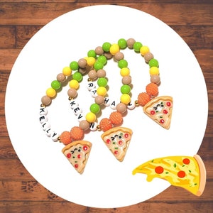 Deliciously Personalized Pizza Slice Charm Bracelet - Perfect for Pizza Lovers, Food Theme Party Favors,DIY Crafting Sessions At Home/School