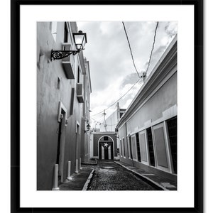 Puerto Rican Flag in Old San Juan Black and White Vertical Photo image 2
