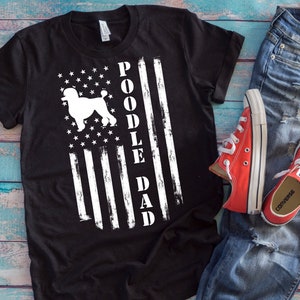 Chemise de caniche patriotique | Caniche Papa | Animal Lover Dog Owner US Patriot Cadeau de fête des pères