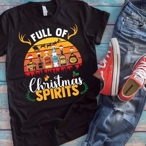 Weihnachts Trinkshirt | Voller Weihnachtsgeister | Lustiges Weihnachtsfest Betrunkenes Geschenk