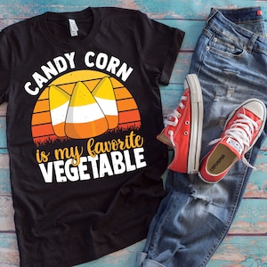 Halloween Vegan Shirt | Candy Corn Is My Favorite Gemüse | Lustiges Candy Lover Geschenk