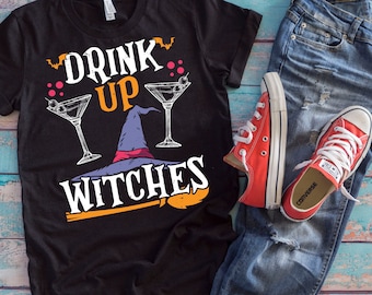 Halloween Witch Shirt | Drink Up Witches | Funny Halloween Drinking Party Gift