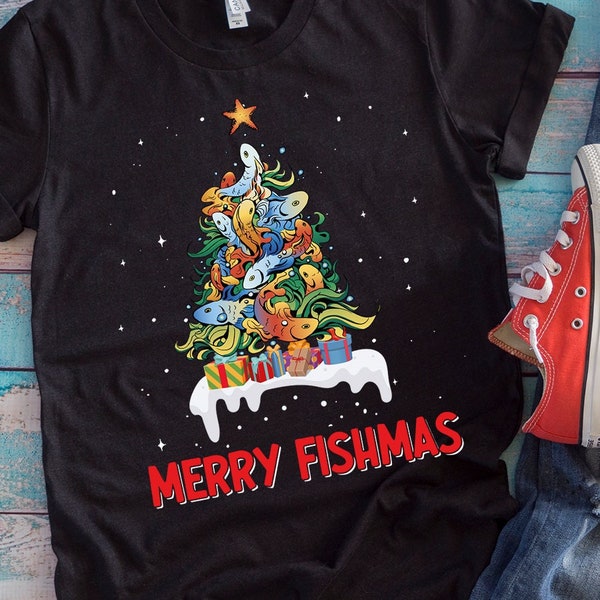 Christmas Fishing Shirt | Merry Fishmas Tree | Funny Christmas Fisherman Gift