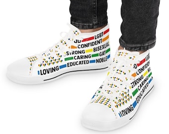 LGBT Shoes | Gay Lesbian Rainbow Sneakers LGBT Pride High Top Sneakers