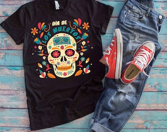 Dia De Los Muertos Sugar Skull Shirt | Day Of The Dead Calavera Costume