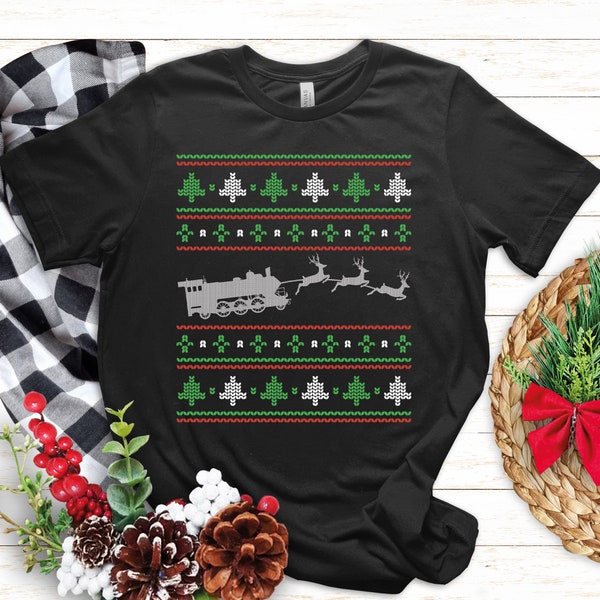 Christmas Train Lover Shirt | Funny Ugly Xmas Sweater Stockings Gift