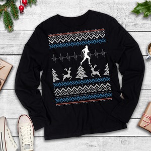 Christmas Running Shirt | Funny Xmas Ugly Sweater Runner Jogger Gift