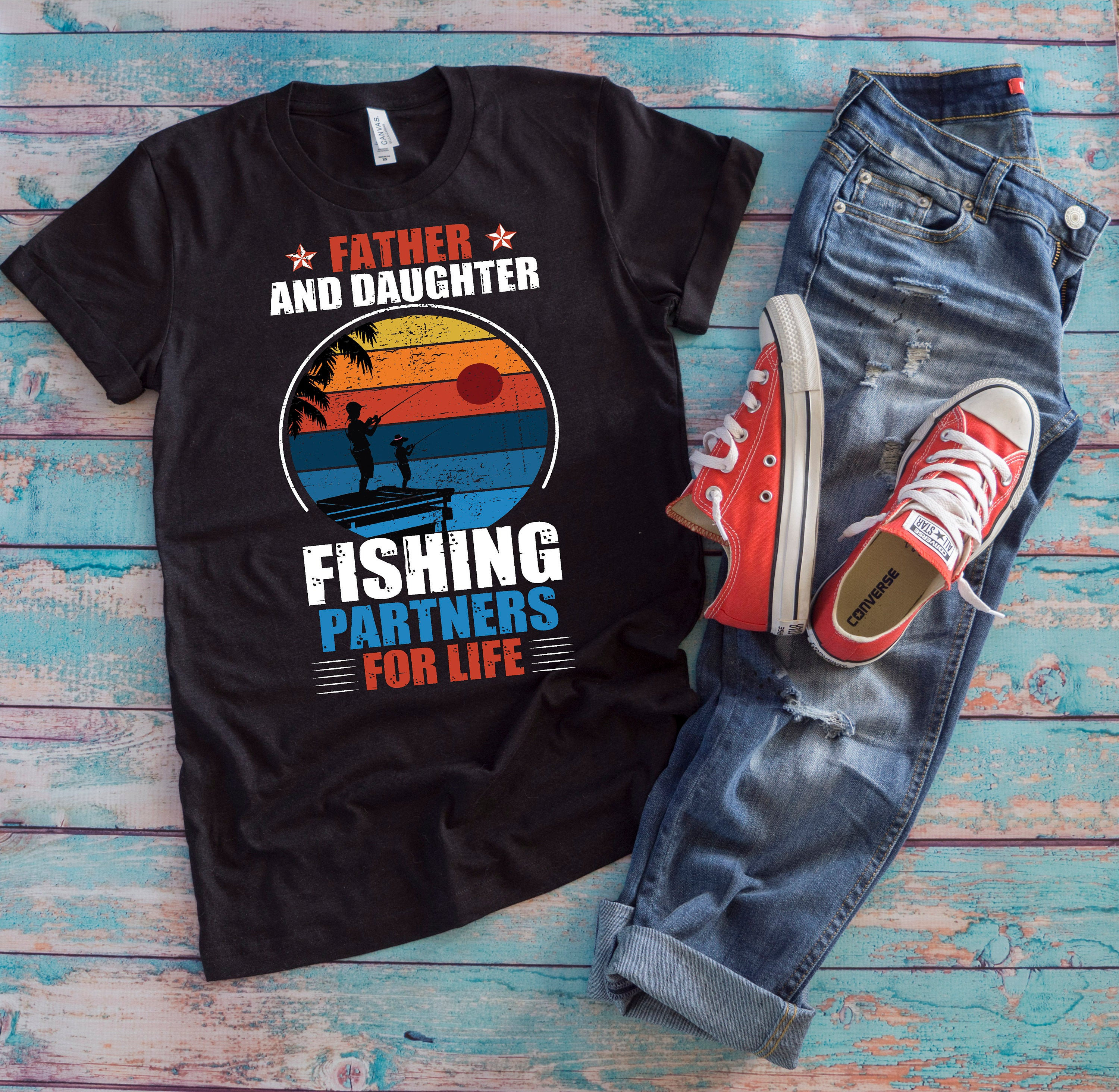 Dad Daughter Fishing Shirt | Father and Daughter Fishing Partners for Life | Funny Fishing Daddy Father's Day Gift