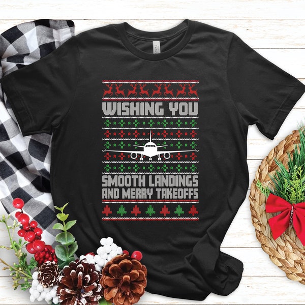 Weihnachtliches Flugzeug Shirt | Flugzeug Landung Lustiges Xmas Pilot Geschenk