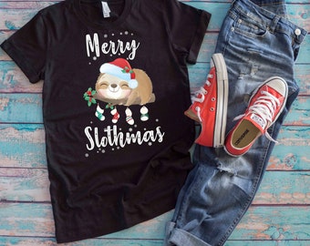 Christmas Sloth Shirt | Merry Slothmas | Funny Sloth Lover Gift