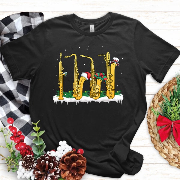 Weihnachts-Saxophon-Shirt | Saxophonspieler Blaskapelle Lustiges Saxophonspieler Jazz Musiker Geschenk