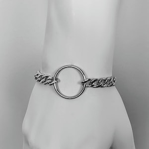Chain Bracelet, Stainless Steel mens and womans silver bracelet, Silver Metal O-Ring Bracelet, Unisex Bracelet -  (DDP)