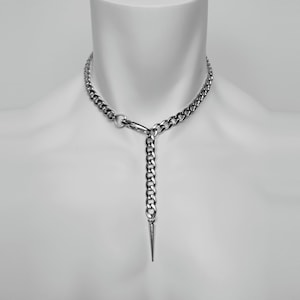 Chain necklace Stainless Steel Chain Necklace with Silver Spike Pendant