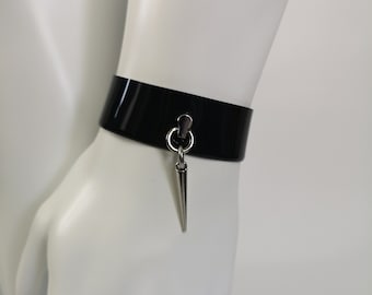 PVC Spike Pendant Wrist Cuff Bracelet, PVC Spike Bracelet, Unisex Bracelet, Colored PVC bracelet - Handmade