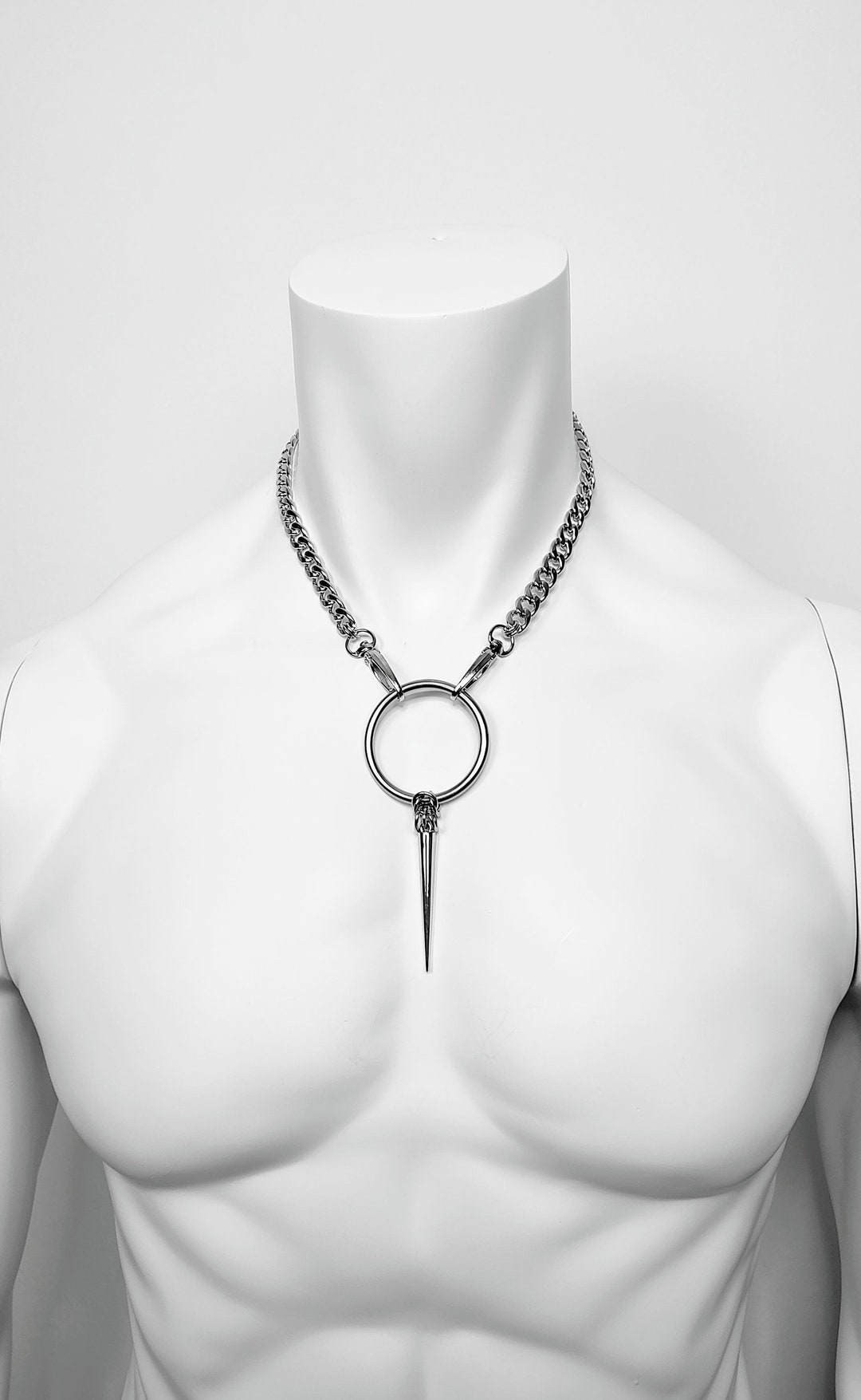 Chain Necklace Stainless Steel Spike Pendant Necklace With O-ring