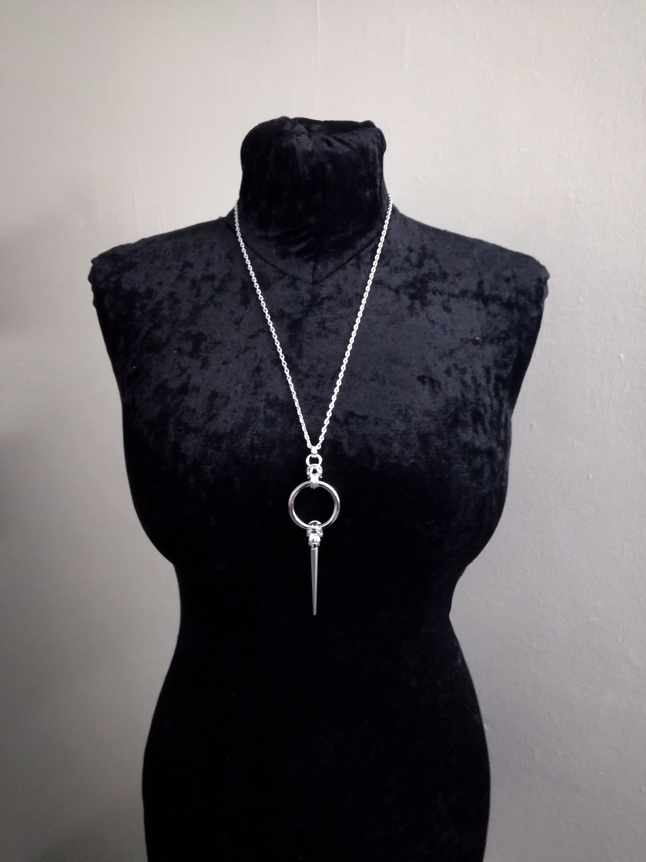 Silver Chain Necklace With O Ring Mens And Womens Silver Etsy Silver Chain Necklace With O Ring Mens And Womens Silver Etsy