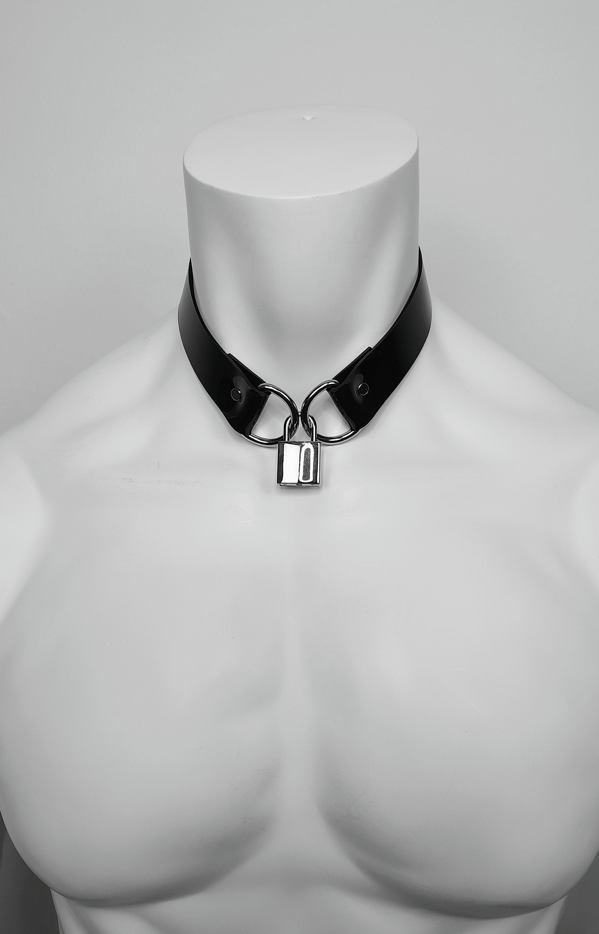 Pvc Choker Stainless Steel Padlock PVC Choker, Vinyl Choker With Padlock Accent ...
