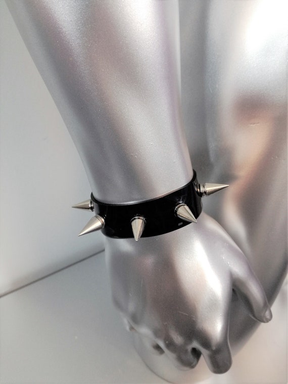 PVC Spike Wrist Cuff Bracelet, PVC Spike Bracelet, Unisex Bracelet