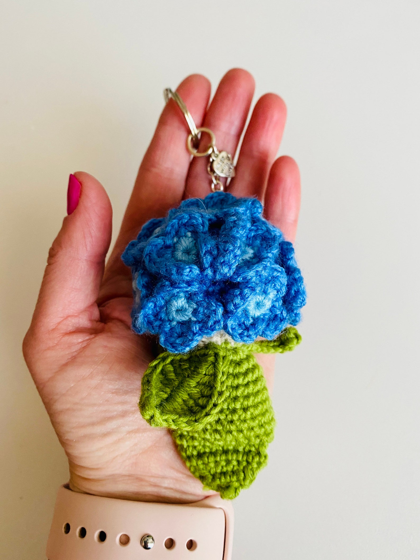 Crocheted flower keychain Amigurumi flower HYDRANGEA doll Mini Etsy