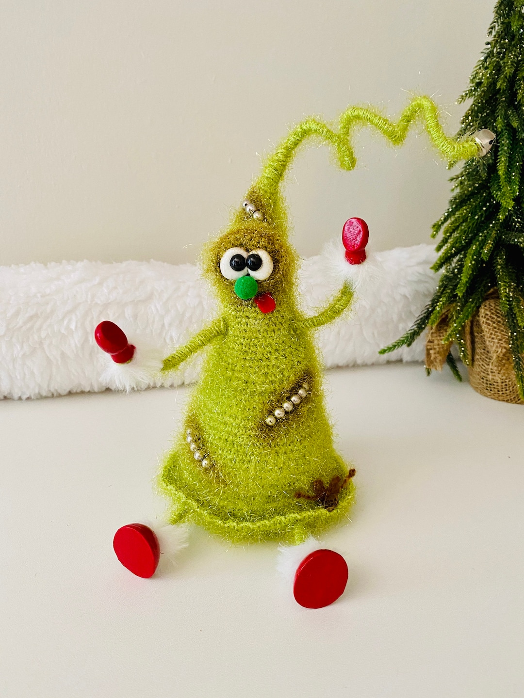 4 Decorazioni Natalizie In Peluche - Pupazzo Di Neve, Babbo Natale, Alce, Orso - Appendibili Per Albero