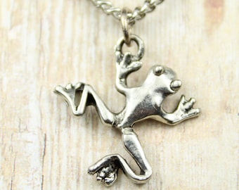 Tree Frog Necklace: Pewter Charm, Animal Lover Gift