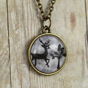 Deer Necklace, Stag Pendant, Cottagecore Gifts