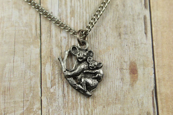 Mother And Child Koala Bear Necklace - Gold Alloy Pendant Necklace 45cm