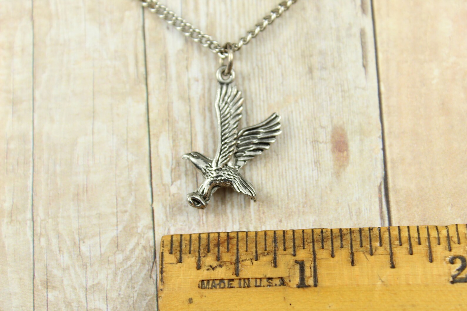 Bald Eagle Necklace Eagle Pendant Flying Eagle Charm Etsy