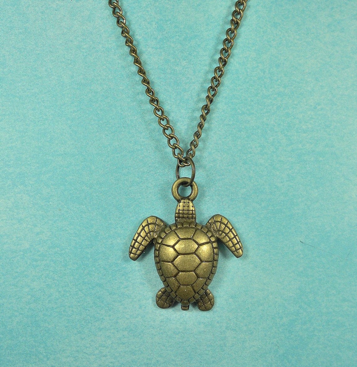 Bronze Sea Turtle Necklace, Sea Turtle Jewelry, Turtle Lover Gift, Sea