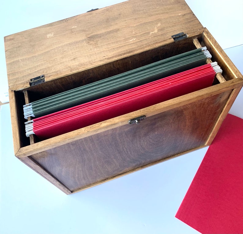 Wood Hanging File Box Etsy